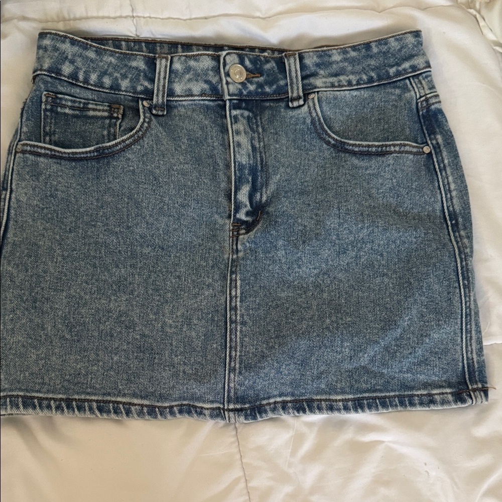 Wax Jean Light Blue Denim Mini Skirt